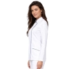 Bluza biała długi rękaw lamówka granatowa roz.40